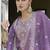 Light-purple embroidered blend silk salwar suit