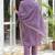 Light-purple embroidered blend silk salwar suit