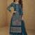Dark-blue embroidered chinon silk salwar suit