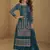 Dark-blue embroidered chinon silk salwar suit