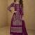 Dark-pink embroidered chinon silk salwar suit