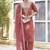 Red embroidered blend silk salwar suit