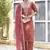 Red embroidered blend silk salwar suit