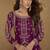 Dark-pink embroidered chinon silk salwar suit