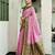 Pink floral print silk blend paithani saree with blouse