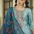Light-grey embroidered viscose rayon salwar suit