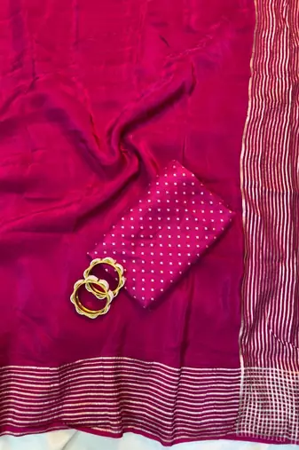Pink Color  zari border with rich pallu Work  art silk saree