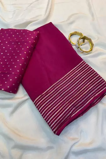 Pink Color  zari border with rich pallu Work  art silk saree