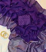 Purple Color  zari border with rich pallu Work  silk saree