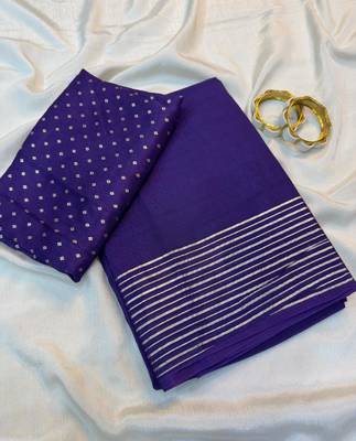 Purple Color  zari border with rich pallu Work  art silk saree 3