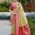 Green woven silk blend paithani saree with blouse