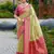 Green woven silk blend paithani saree with blouse