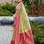 Green woven silk blend paithani saree with blouse