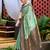 Mint green woven silk blend paithani saree with blouse