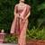 Peach woven silk blend paithani saree with blouse