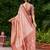 Peach woven silk blend paithani saree with blouse