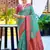 Teal green woven silk blend paithani saree with blouse