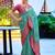 Teal green woven silk blend paithani saree with blouse