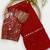 Red color sequins embroidery work saree  faux georgette saree