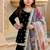 Designer viscose velvet embroidered work kids kurta sharara set
