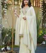 Heavy cosmos zari silk real mirror work kids sharara set