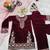 Designer viscose velvet embroidered work kids kurta set