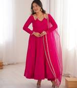 Designer anarkali suit with kurta pant dupatta for women