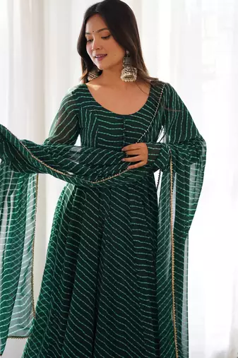 Designer anarkali suit with kurta pant dupatta for women