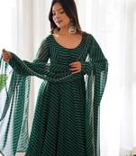 Designer anarkali suit with kurta pant dupatta for women