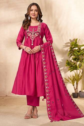 Designer anarkali suit with kurta ,pant , dupatta for women
