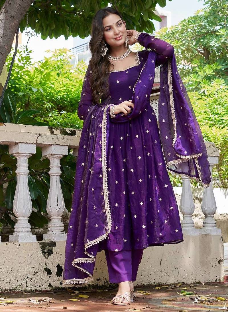 Designer anarkali suit with kurta ,pant , dupatta for women
