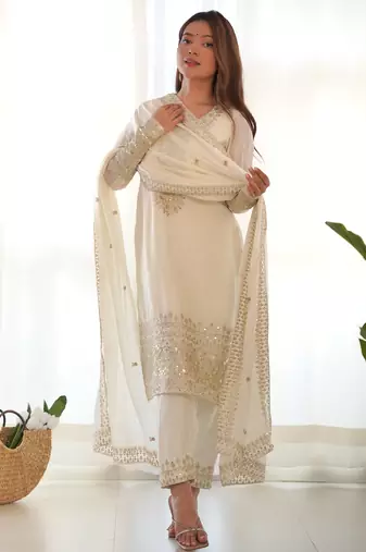 Designer salwar suit with kurta pant dupatta for women