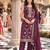 Wine color beautiful and ethnic viscose jacquard fabric designer embroidered suit