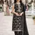 Black color beautiful and ethnic viscose jacquard fabric designer embroidered suit