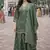 Green color beautiful and ethnic roman silk fabric designer embroidered suit
