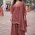 Maroon color beautiful and ethnic roman silk fabric designer embroidered suit