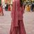 Maroon color beautiful and ethnic roman silk fabric designer embroidered suit