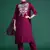 Cherry color smart and trendy viscose chanderi color casual kurta set
