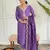 lavender viscose chanderi casual kurta set for women