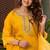 Yellow color smart and trendy viscose rayon color casual kurta set