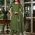 Green color smart and trendy viscose chanderi color casual kurta set