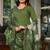 Green color smart and trendy viscose chanderi color casual kurta set