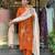 Orange color smart and trendy viscose chanderi color casual kurta set