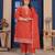 Rust color smart embroidered plus size kurta set for smart girlie looks