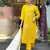 Yellow color smart and trendy viscose chanderi color casual kurta set