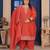 Rust color smart embroidered plus size kurta set for smart girlie looks