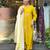 Yellow color smart and trendy viscose chanderi color casual kurta set