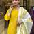 Yellow color smart and trendy viscose chanderi color casual kurta set