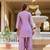 Purple color japan satin fabric designer embroidery work ethnic ceremonial suit