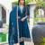 Teal blue color vichitra silk fabric designer embroidery work ethnic ceremonial suit
